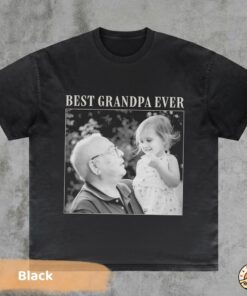 Best Grandpa Ever Custom Photo Shirt - Vintage Grandpa Gift from Kids 1