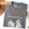 Best Grandpa Ever Custom Photo Shirt - Vintage Grandpa Gift from Kids 5