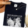 Best Grandpa Ever Custom Photo Shirt - Vintage Grandpa Gift from Kids 6