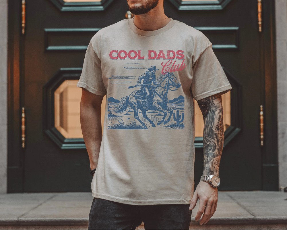Cool-Dads-Club-Cowboy-Shirt-Funny-Husband-Gift-Western-Dad-Cool-Dads-Club-Cowboy-Shirt-Funny-Husband-Gift-Western-Dad-Tee-3 Cool Dads Club Cowboy Shirt - Funny Husband Gift - Western Dad Tee 2