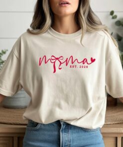 Coquette Mama Est 2026 Shirt - First Time Mom Outfit - Bow Aesthetic 1