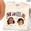 Custom Baby Faces Photo Shirt - Personalized Mama Gift with Names