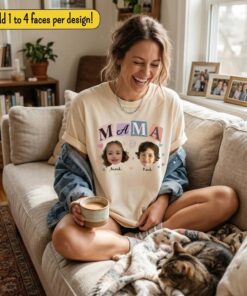 Custom Baby Faces Photo Shirt - Personalized Mama Gift with Names 1