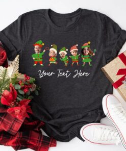 Custom Christmas Elf Photo Shirt - Personalized Face Matching PJs
