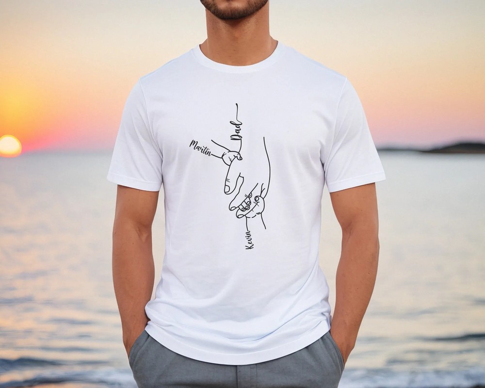 Custom Dad & Kids Names Shirt - Personalized Hands Graphic 6 Custom Dad & Kids Names Shirt - Personalized Hands Graphic