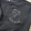 Custom Embroidered Grandpa Shirt - Personalized Outline Photo Line Art 1