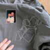 Custom Embroidered Grandpa Shirt - Personalized Outline Photo Line Art 4