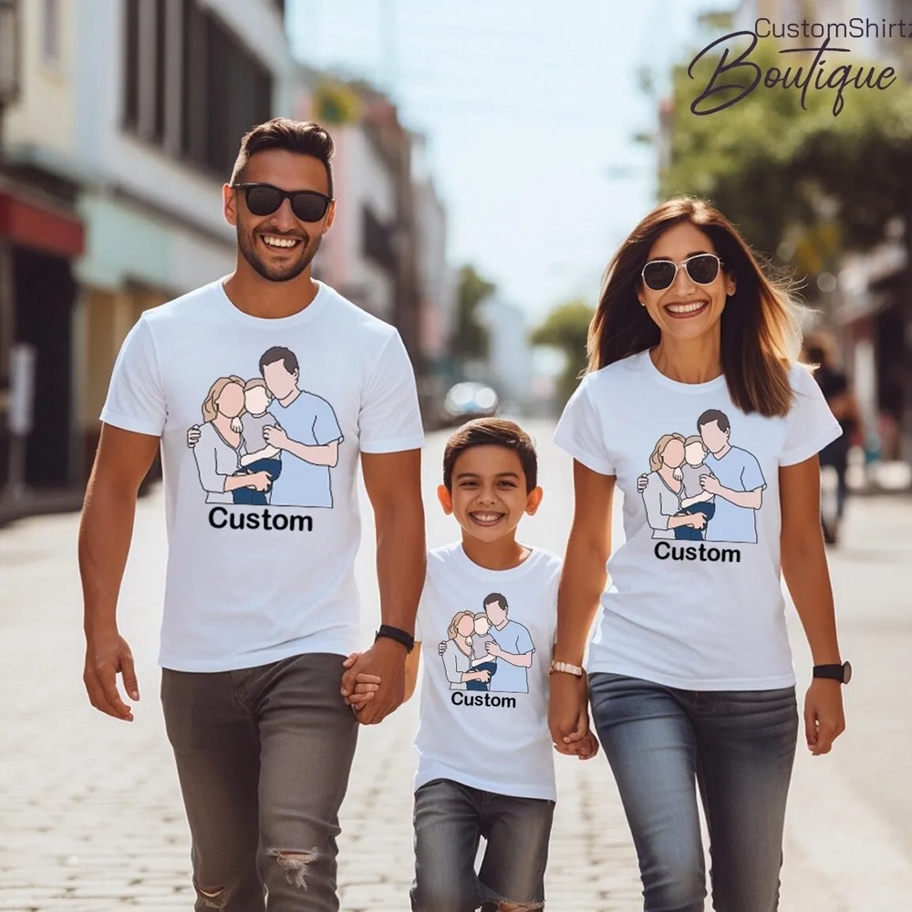 Custom Family Photo Matching Shirt - Personalized Family Gift Tee 2 Custom Family Photo Matching Shirt - Personalized Family Gift Tee