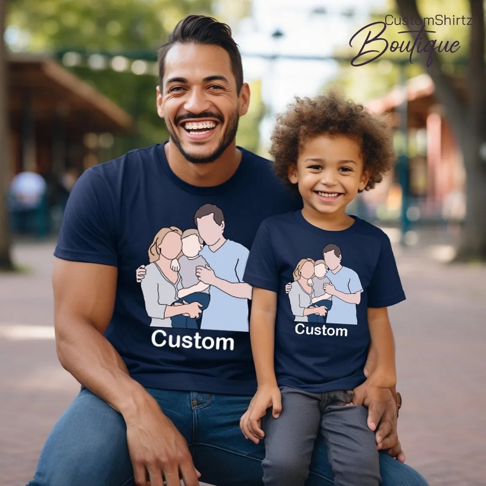 Custom-Family-Photo-Matching-Shirt-Personalized-Family-Gift-Custom-Family-Photo-Matching-Shirt-Personalized-Family-Gift-Tee-2 Custom Family Photo Matching Shirt - Personalized Family Gift Tee 1