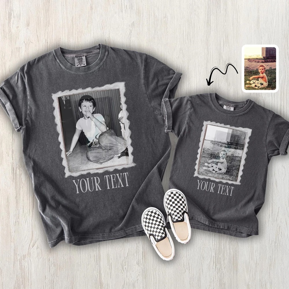 Custom Family Picture Shirt - Vintage Photo and Text Apparel 5 Custom Family Picture Shirt - Vintage Photo and Text Apparel