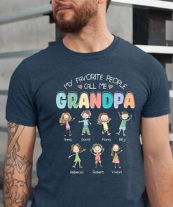 Custom Grandkids Name Grandpa Shirt - Father's Day Papa Tee