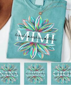 Custom Grandma Sunflower Shirt - Colorful Floral Nana Gigi Tee