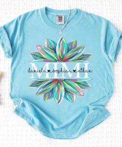 Custom Grandma Sunflower Shirt - Colorful Floral Nana Gigi Tee 1