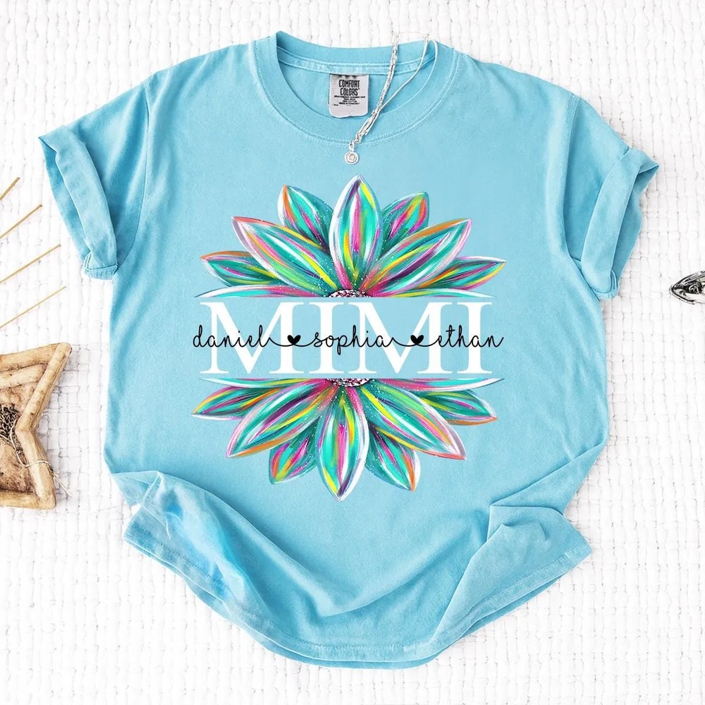 Custom-Grandma-Sunflower-Shirt-Colorful-Floral-Nana-Gigi-Custom-Grandma-Sunflower-Shirt-Colorful-Floral-Nana-Gigi-Tee-2 Custom Grandma Sunflower Shirt - Colorful Floral Nana Gigi Tee 1