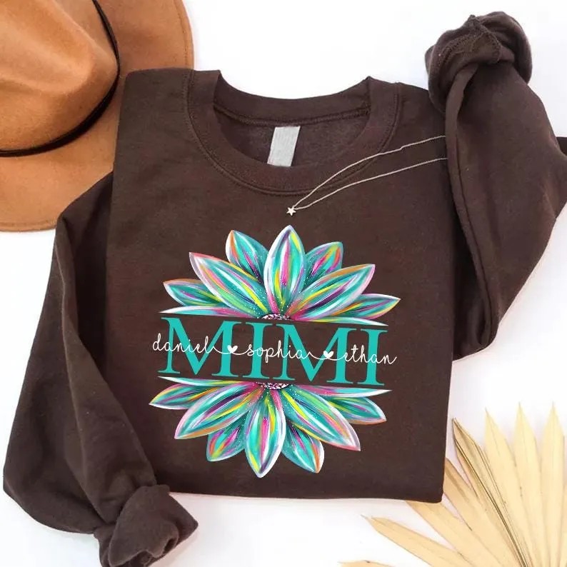 Custom-Grandma-Sunflower-Shirt-Colorful-Floral-Nana-Gigi-Custom-Grandma-Sunflower-Shirt-Colorful-Floral-Nana-Gigi-Tee-6 Custom Grandma Sunflower Shirt - Colorful Floral Nana Gigi Tee 5