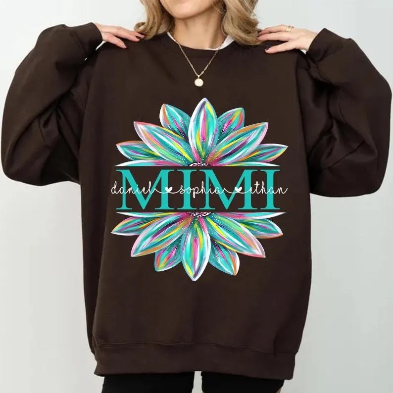 Custom-Grandma-Sunflower-Shirt-Colorful-Floral-Nana-Gigi-Custom-Grandma-Sunflower-Shirt-Colorful-Floral-Nana-Gigi-Tee-8 Custom Grandma Sunflower Shirt - Colorful Floral Nana Gigi Tee 7