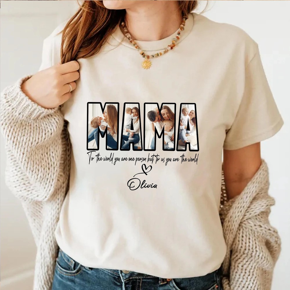 Custom MAMA Photo T-Shirt - Personalized Mother's Day Gift Tee 4 Custom MAMA Photo T-Shirt - Personalized Mother's Day Gift Tee