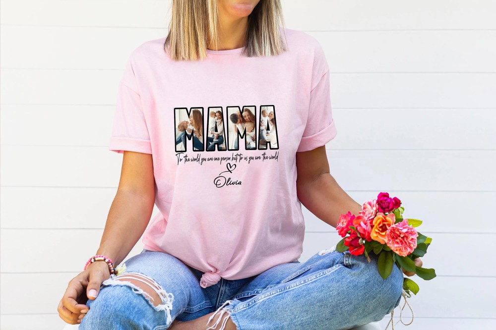 Custom-MAMA-Photo-T-Shirt-Personalized-Mothers-Day-Gift-Custom-MAMA-Photo-T-Shirt-Personalized-Mothers-Day-Gift-Tee-2 Custom MAMA Photo T-Shirt - Personalized Mother's Day Gift Tee 1