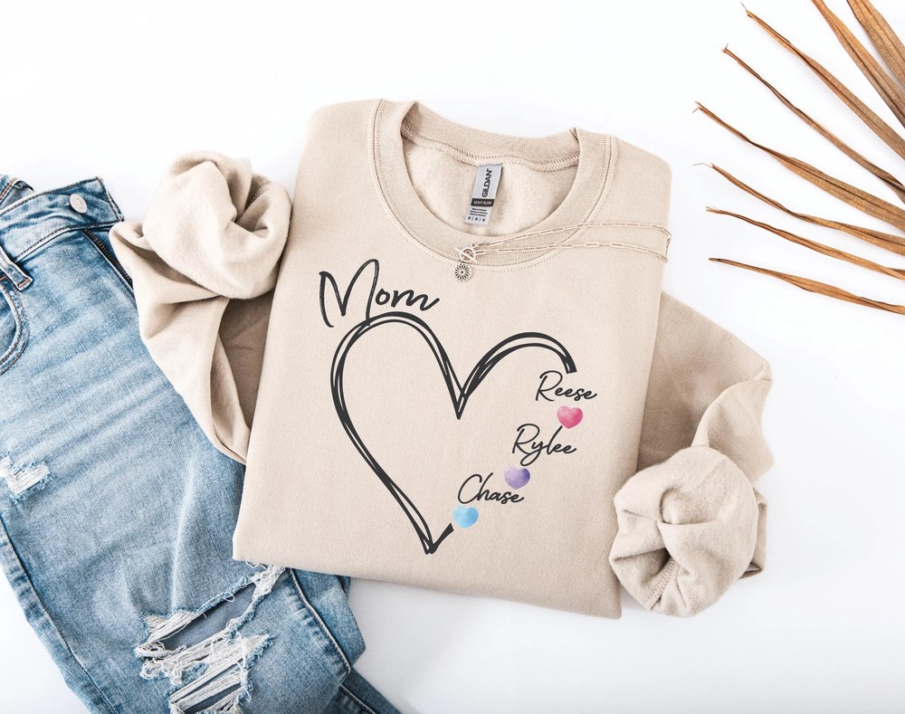 Custom Mama Heart Sweatshirt - Personalized Mom Name Crewneck 5 Custom Mama Heart Sweatshirt - Personalized Mom Name Crewneck