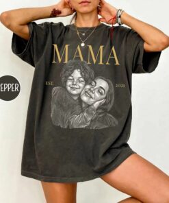 Custom Mama Photo Shirt - Personalized Mom Portrait from Photo