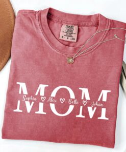 Custom Mom Shirt with Children's Names - Personalized Mama Gift 1