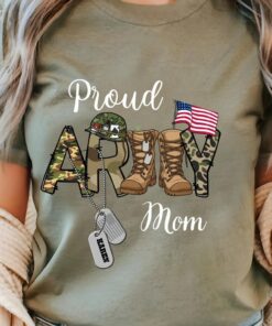 Custom Proud Army Family Shirt - Personalized Military Gift for Mom Dad