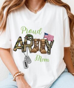 Custom Proud Army Family Shirt - Personalized Military Gift for Mom Dad 1