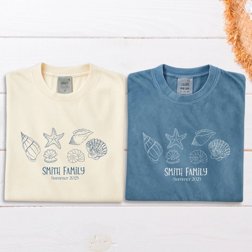Family-Beach-Vacation-Shirt-Custom-Name-Seashells-Summer-Family-Beach-Vacation-Shirt-Custom-Name-Seashells-Summer-Tee-2 Family Beach Vacation Shirt - Custom Name Seashells Summer Tee 1