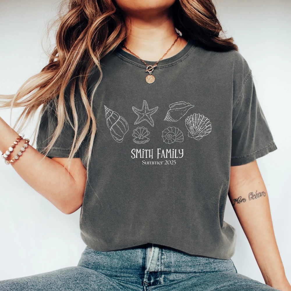 Family-Beach-Vacation-Shirt-Custom-Name-Seashells-Summer-Family-Beach-Vacation-Shirt-Custom-Name-Seashells-Summer-Tee-3 Family Beach Vacation Shirt - Custom Name Seashells Summer Tee 2