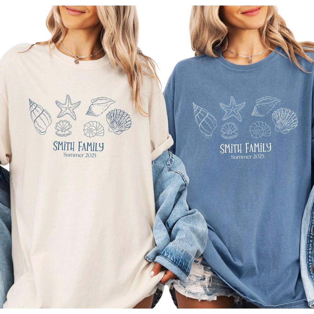 Family-Beach-Vacation-Shirt-Custom-Name-Seashells-Summer-Family-Beach-Vacation-Shirt-Custom-Name-Seashells-Summer-Tee-6 Family Beach Vacation Shirt - Custom Name Seashells Summer Tee 5
