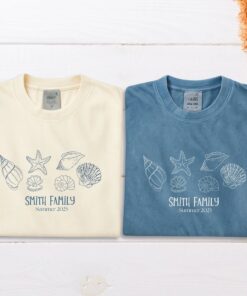 Family Beach Vacation Shirt - Custom Name Summer Seashells Tee 1