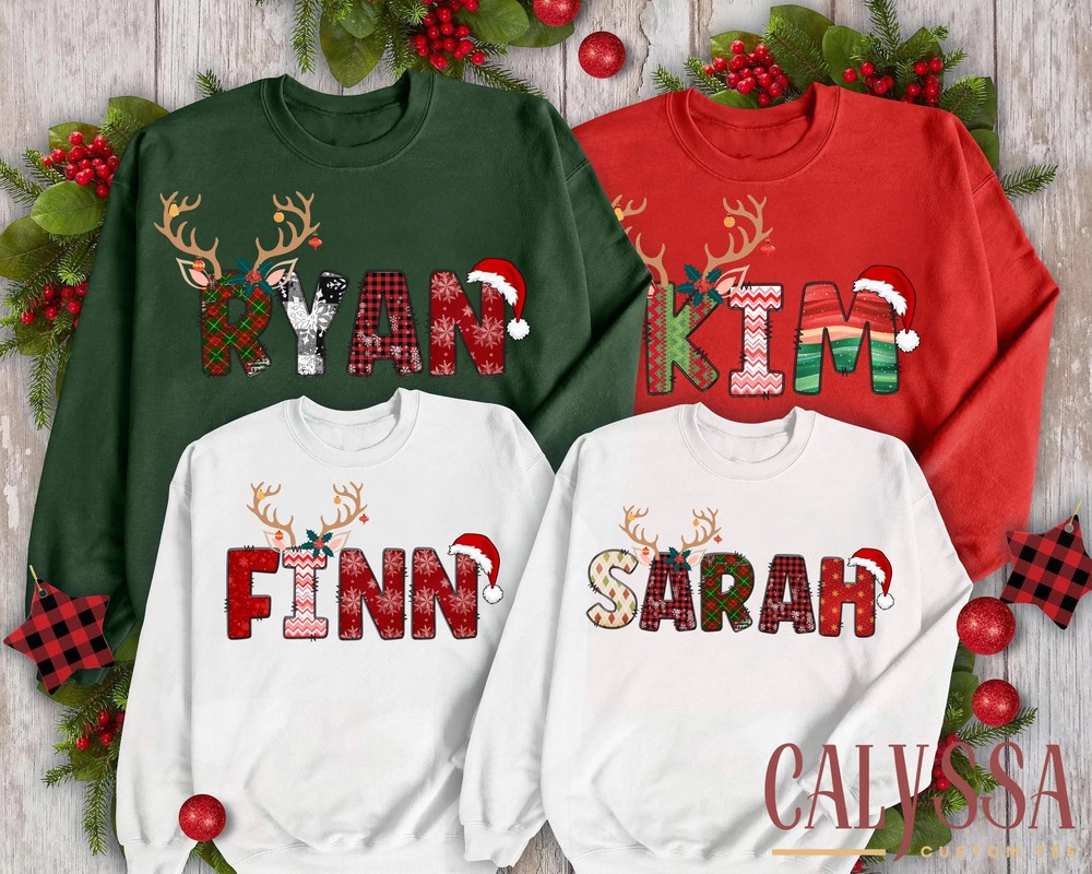 Family Christmas Name Shirt - Doodle Alphabet Xmas Sweatshirt 6 Family Christmas Name Shirt - Doodle Alphabet Xmas Sweatshirt