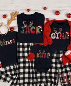 Family Christmas Name Shirt - Doodle Alphabet Xmas Sweatshirt 1