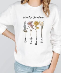 Grandma's Garden Sweatshirt - Custom Birthflower Love Grows Here 1