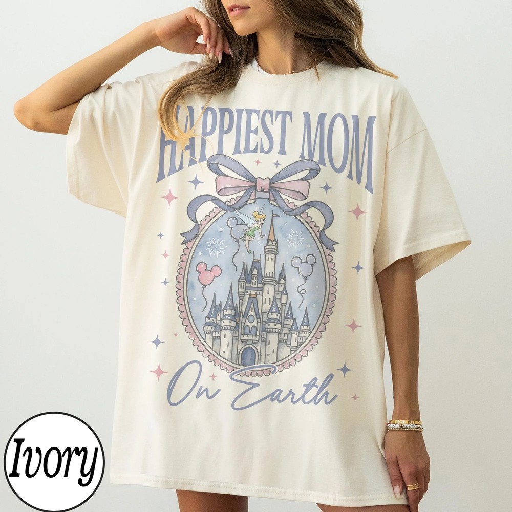 Happiest Mom On Earth Shirt - Retro Disney Castle Coquette Bow Tee 7 Happiest Mom On Earth Shirt - Retro Disney Castle Coquette Bow Tee