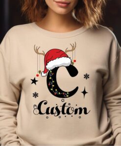 Monogrammed Family Christmas Sweatshirt - Custom Name Gift 1