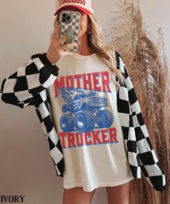 Mother Trucker Shirt - Funny Monster Truck Mom Tee - Racing Style Gift 1