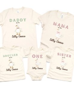 One Silly Goose Birthday Party Shirts - Matching Family Goose Tees