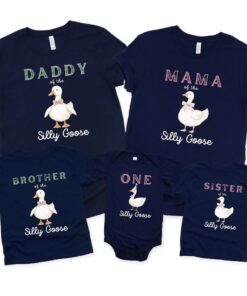 One Silly Goose Birthday Party Shirts - Matching Family Goose Tees 1