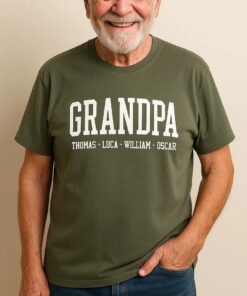Personalised Grandpa Shirt - Custom Grandkids Names Father's Day Gift