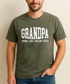 Personalised Grandpa Shirt - Custom Grandkids Names Father's Day Gift 1