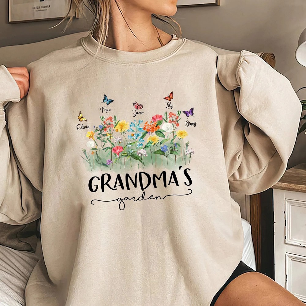 Personalized Birth Flower Grandma's Garden Shirt - Mother's Day Gift 4 Personalized Birth Flower Grandma's Garden Shirt - Mother's Day Gift