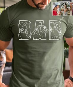 Personalized Dad Outline Shirt - Custom Photo Portrait Tee