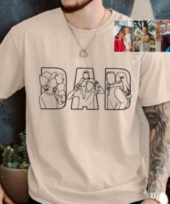 Personalized Dad Outline Shirt - Custom Photo Portrait Tee 1