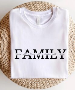 Personalized Family Shirt with Kids Names Inside - Minimal Aesthetic