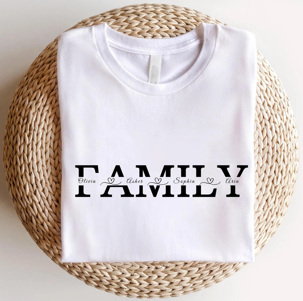 Personalized Family Shirt with Kids Names Inside - Minimal Aesthetic 10 Personalized Family Shirt with Kids Names Inside - Minimal Aesthetic