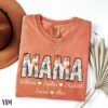 Personalized Floral Mama Shirt - Custom Kids Names Mother's Day Tee