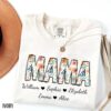 Personalized Floral Mama Shirt - Custom Kids Names Mother's Day Tee 1