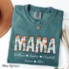 Personalized Floral Mama Shirt - Custom Kids Names Mother's Day Tee 4