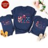 Personalized Fourth of July Family Shirts - Patriotic Doodles Pattern 2